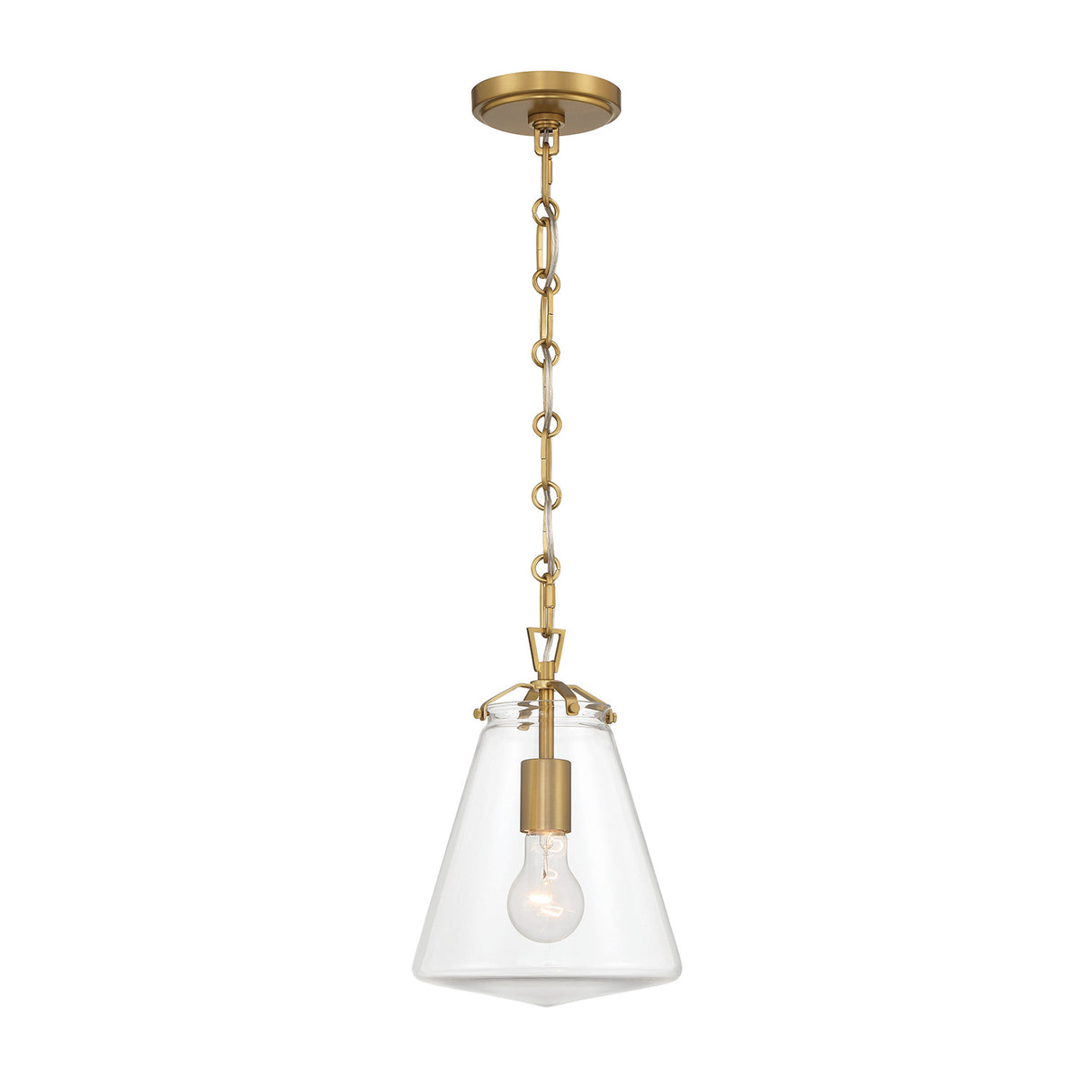 Addison Small Pendant 8", Brass