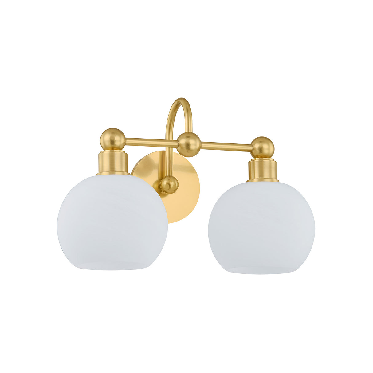 Maya 2 Light Vanity, Aged Brass