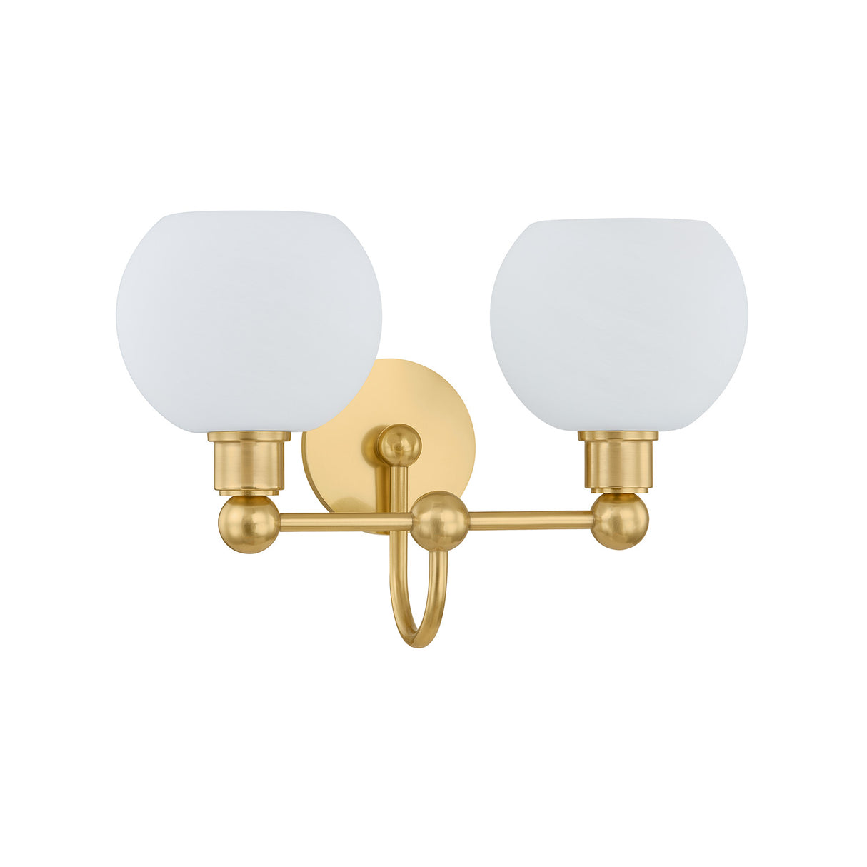 Maya 2 Light Vanity, Aged Brass