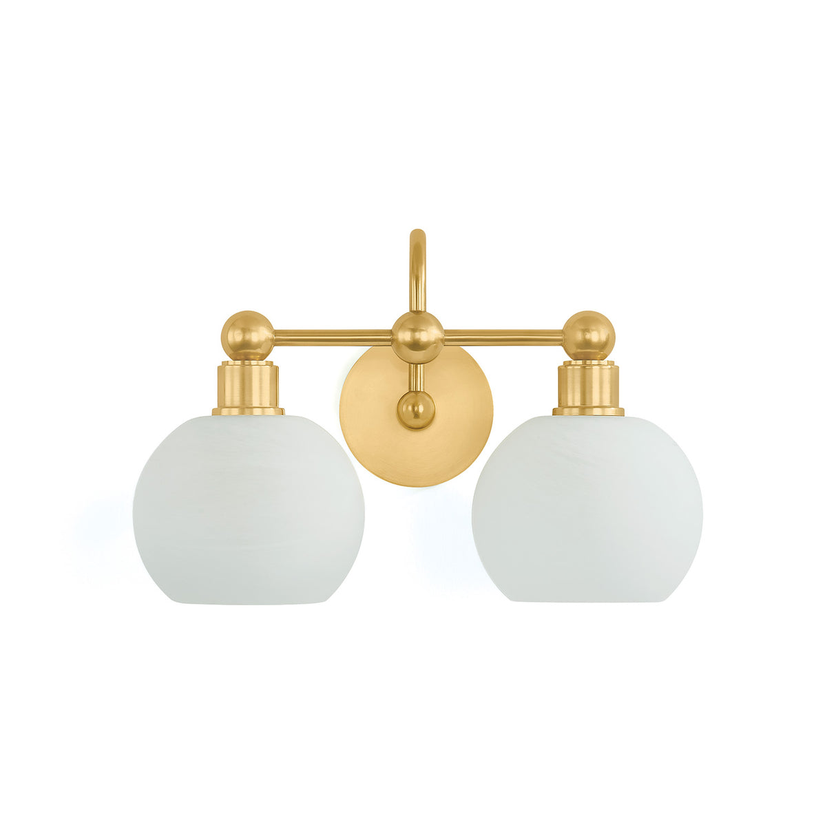 Maya 2 Light Vanity, Aged Brass