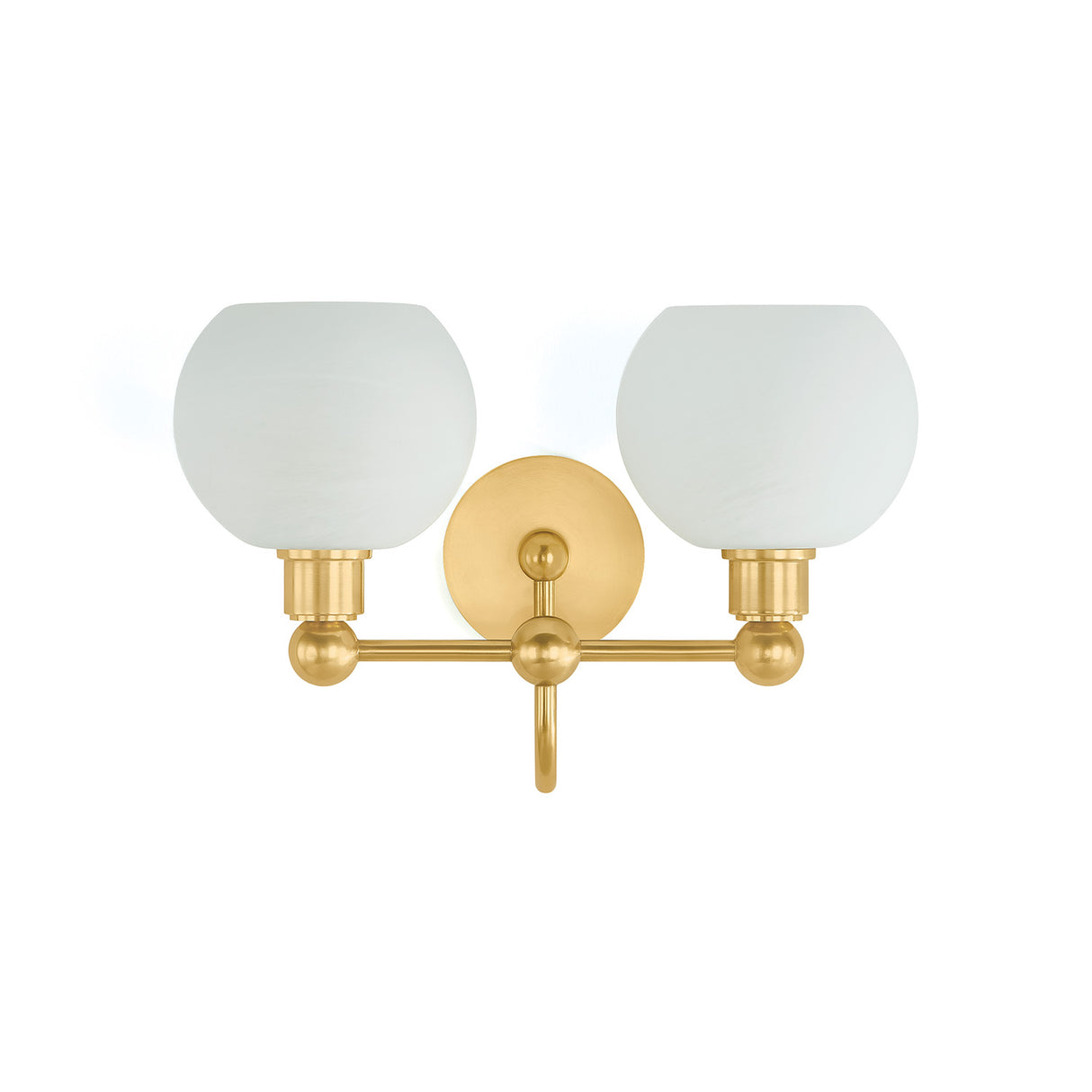 Maya 2 Light Vanity, Aged Brass