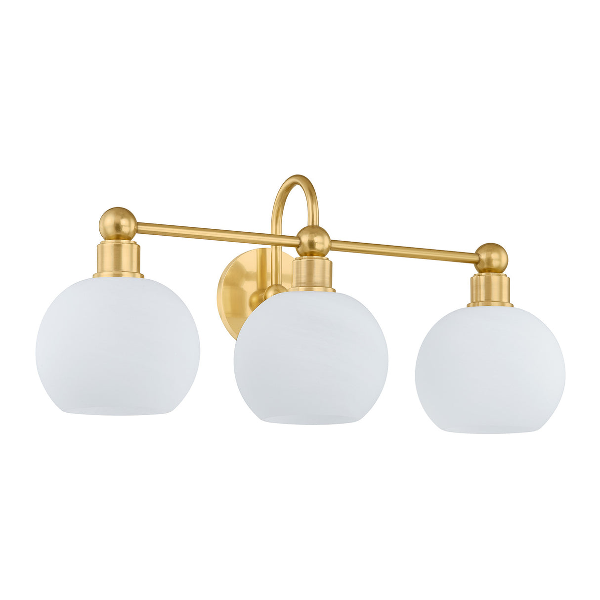 Maya 3 Light Vanity, Aged Brass