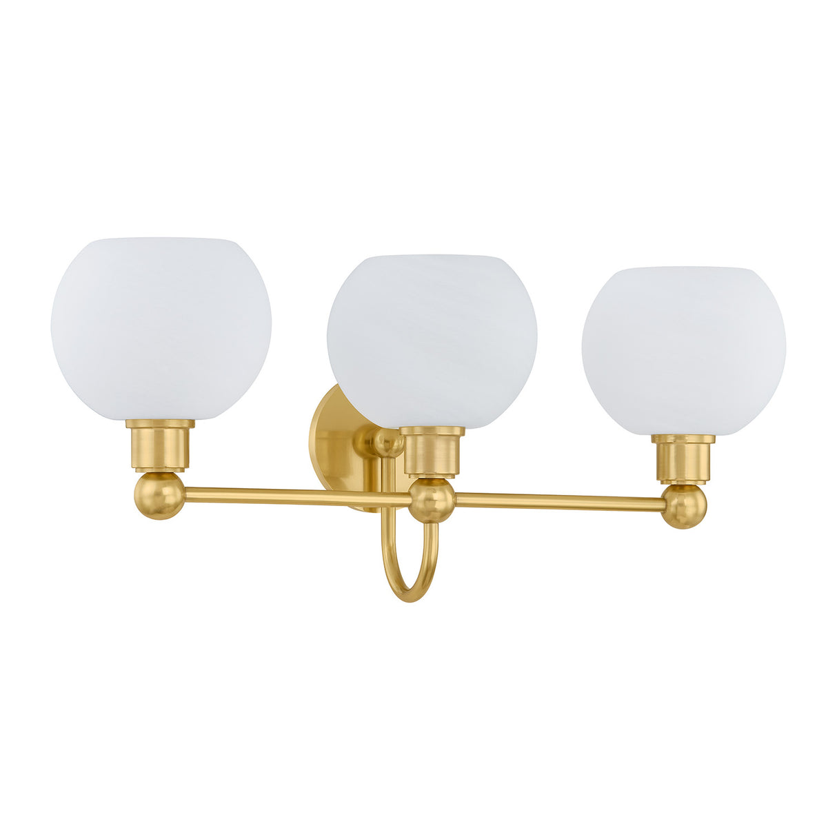 Maya 3 Light Vanity, Aged Brass