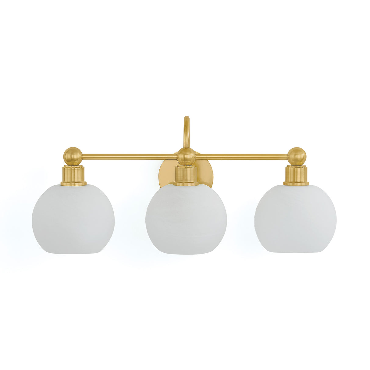 Maya 3 Light Vanity, Aged Brass