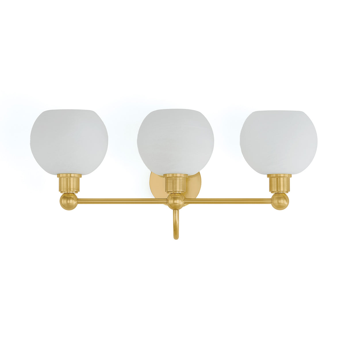Maya 3 Light Vanity, Aged Brass