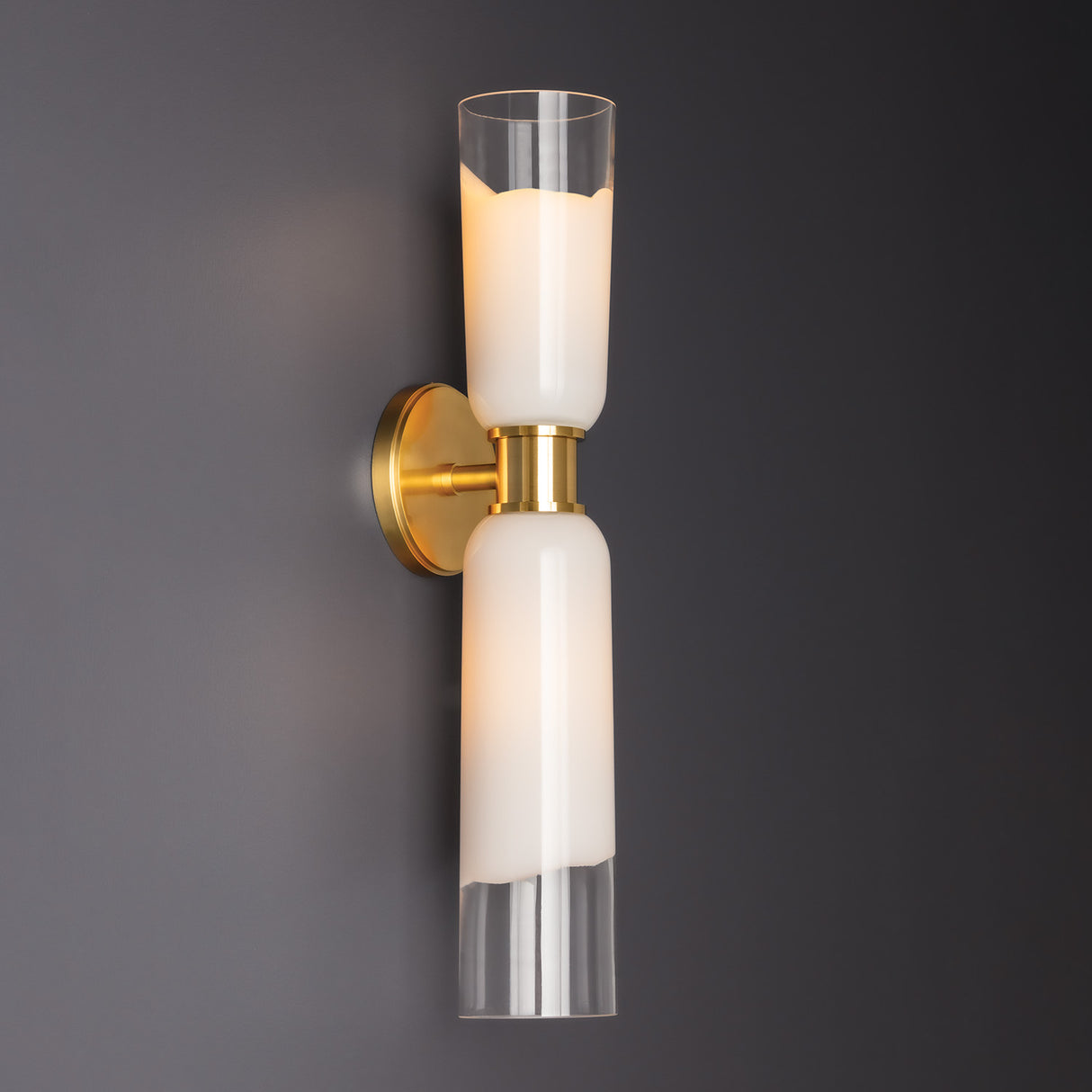 Brooke 2 Light Wall Sconce 22", Aged Brass