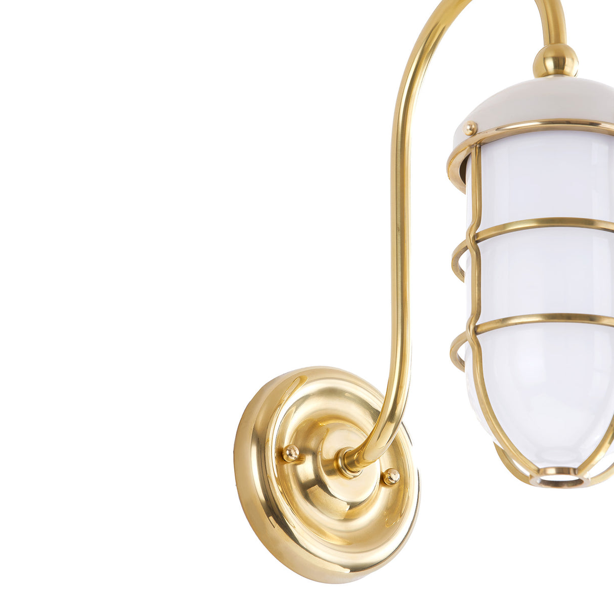 Sawyer Wall Sconce 13", Aged Brass and Off White