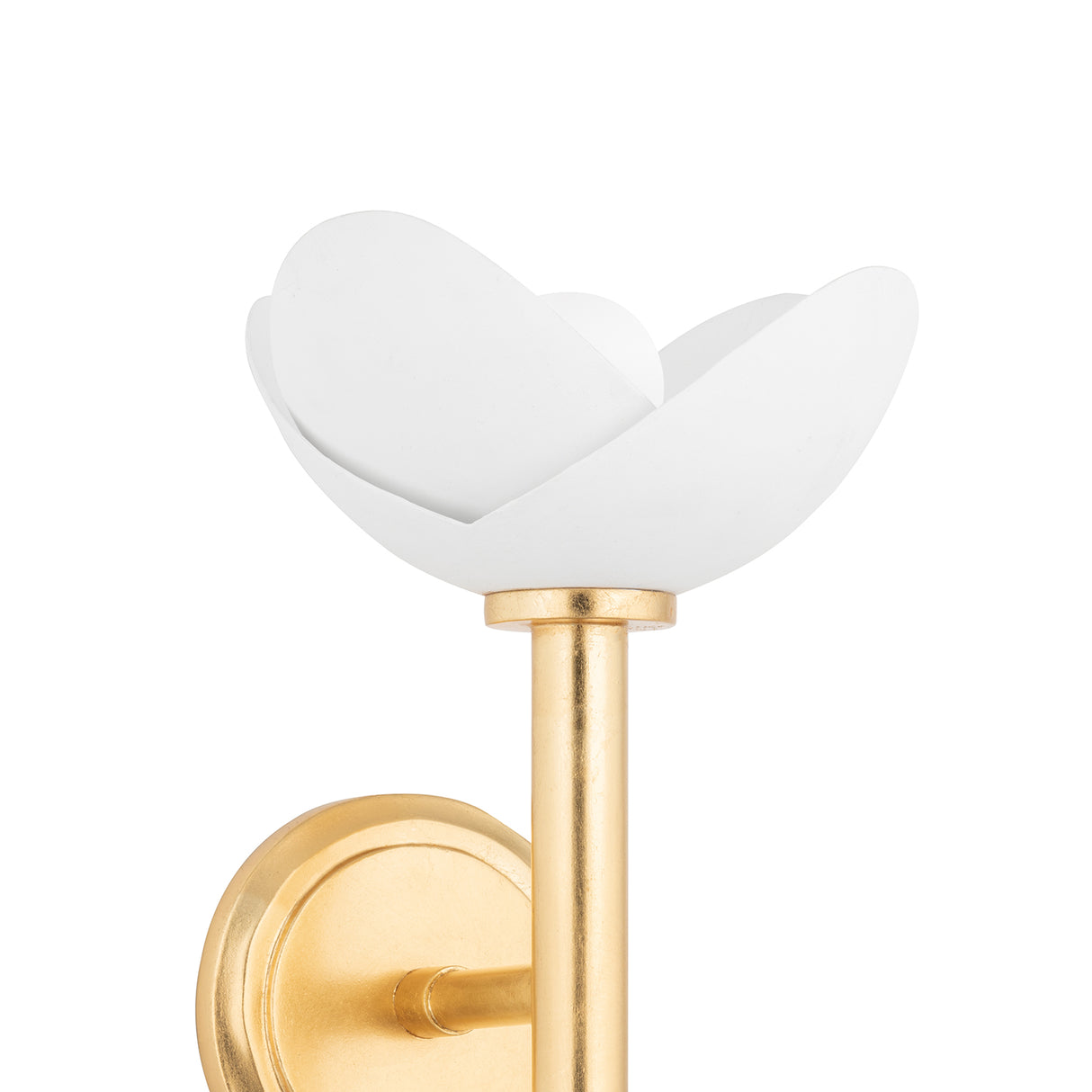 Celia Wall Sconce 17", Gold Leaf with White Plaster