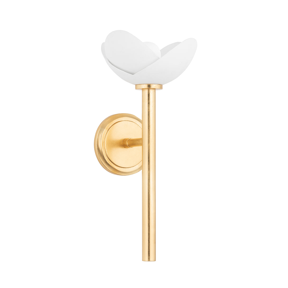 Celia Wall Sconce 17", Gold Leaf with White Plaster