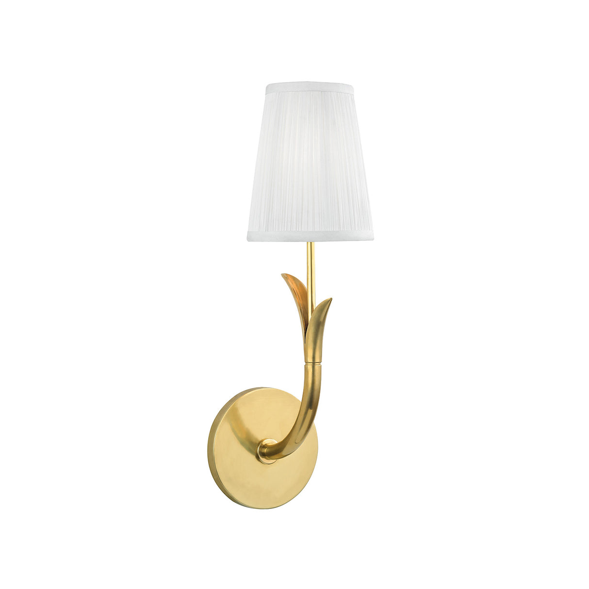 Magnolia Single Wall Sconce, Aged Brass