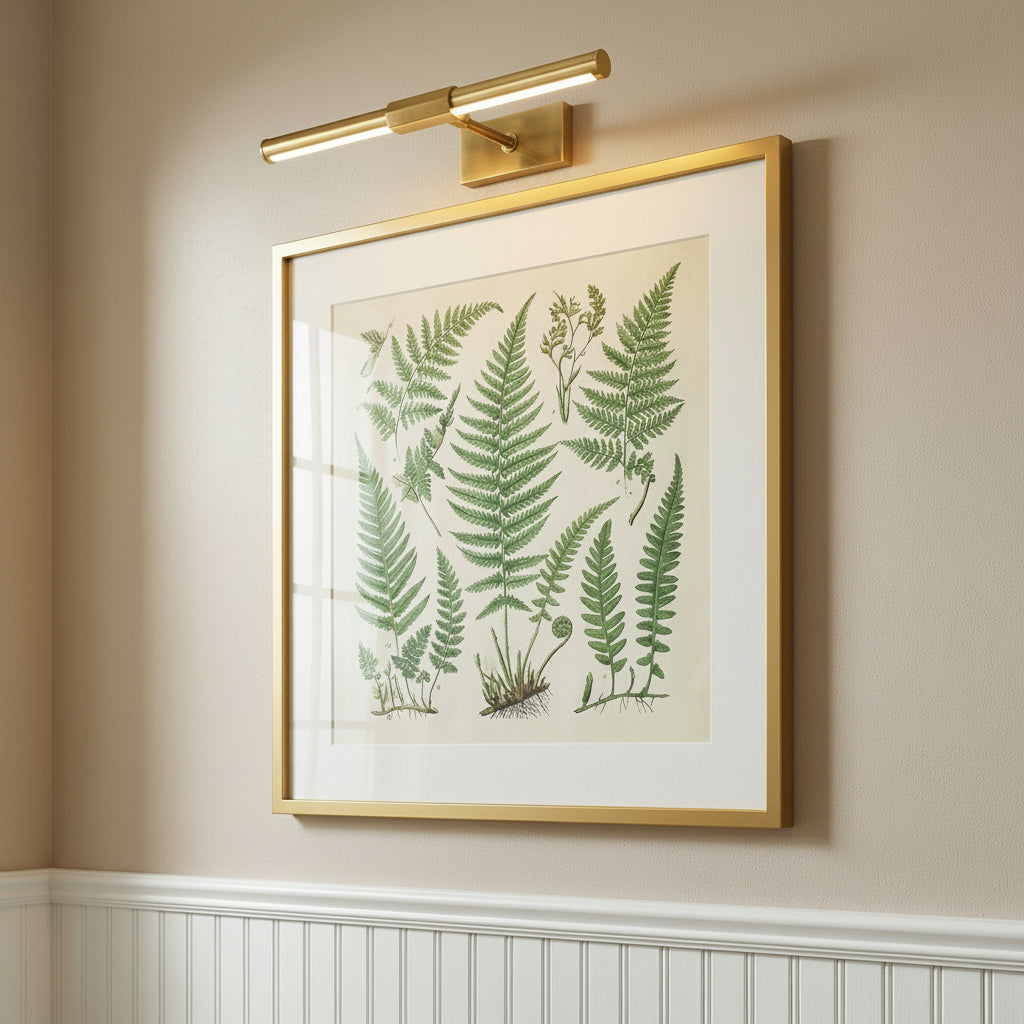 Ethan Medium LED Picture Light for Transitional home with Warm Beige Walls