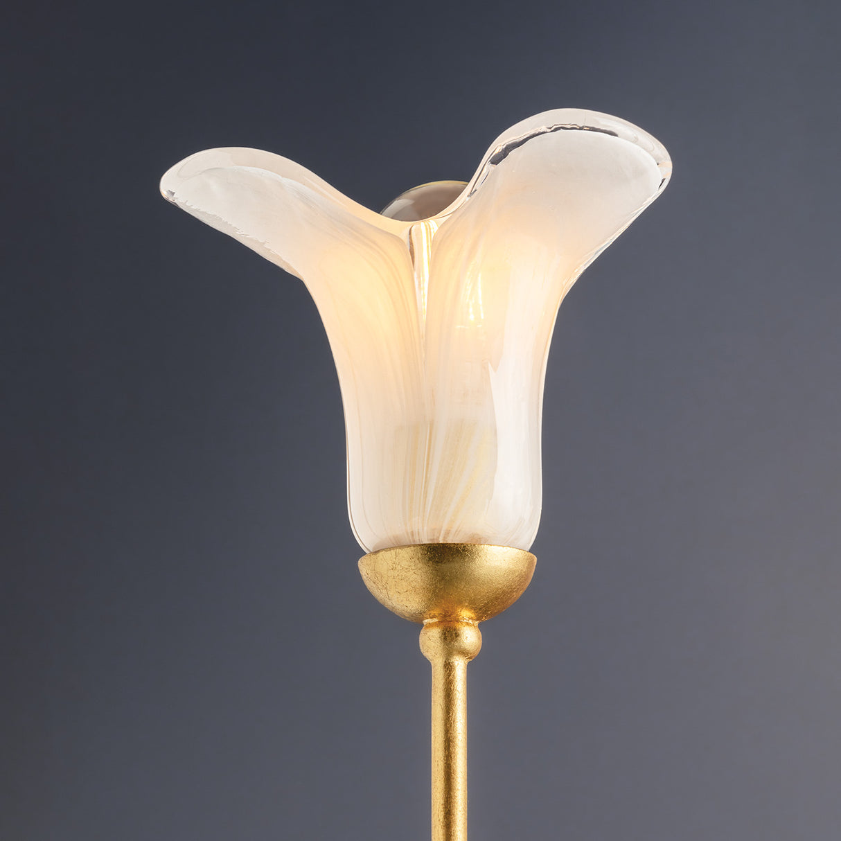 Dahlia 5 Light Chandelier 30", Gold Leaf