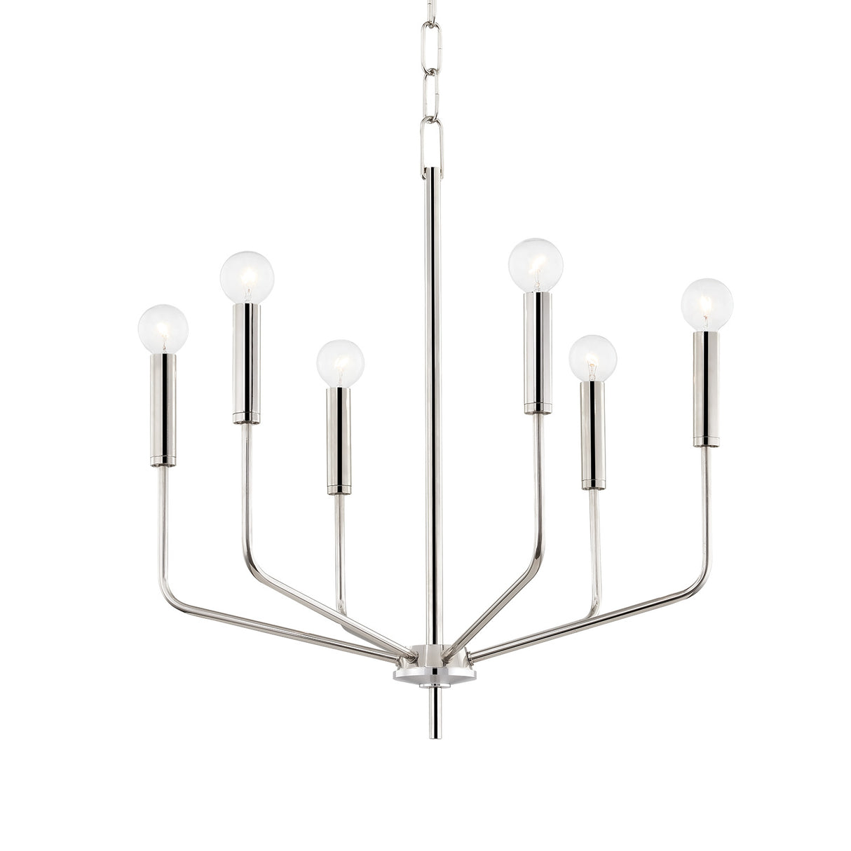 Hollis 6 Light Chandelier 24", Polished Nickel