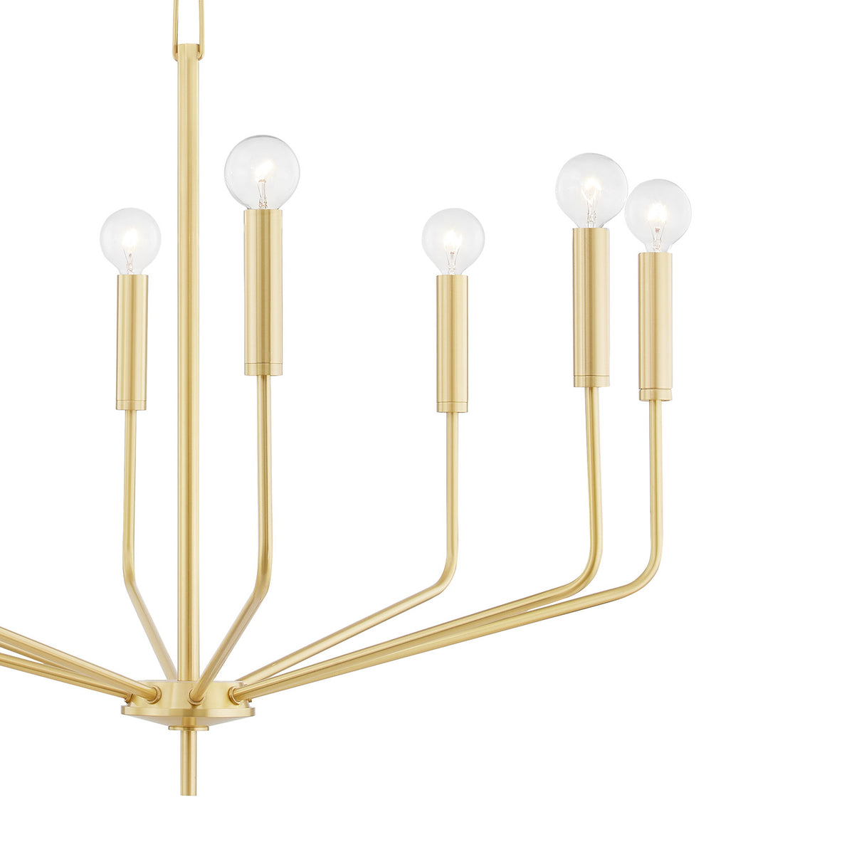 Hollis 8 Light Chandelier 30", Aged Brass