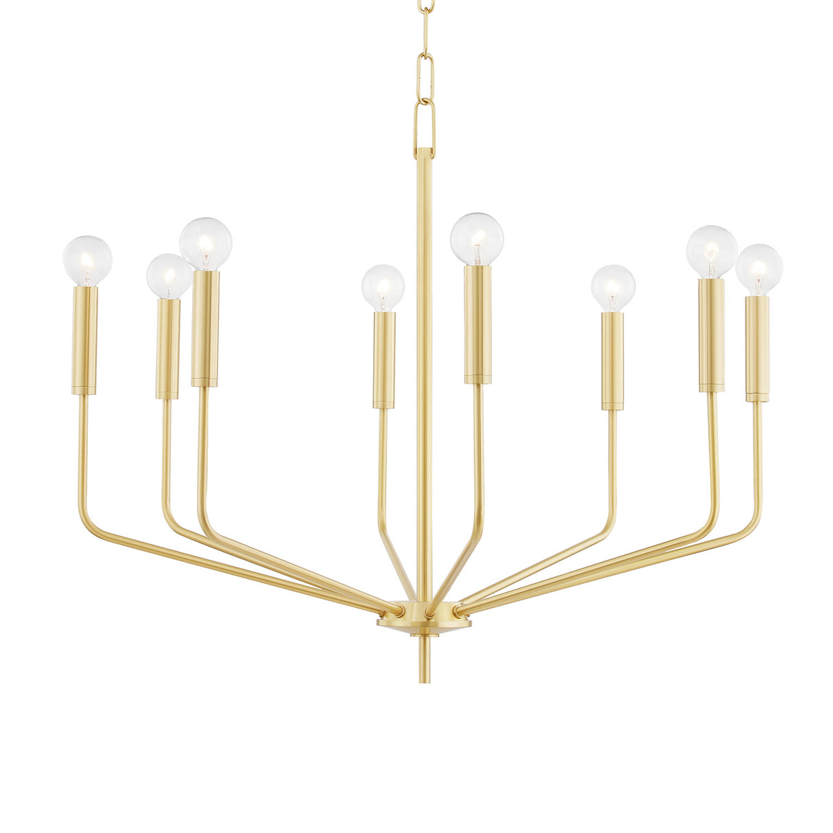 Hollis 8 Light Chandelier 30", Aged Brass
