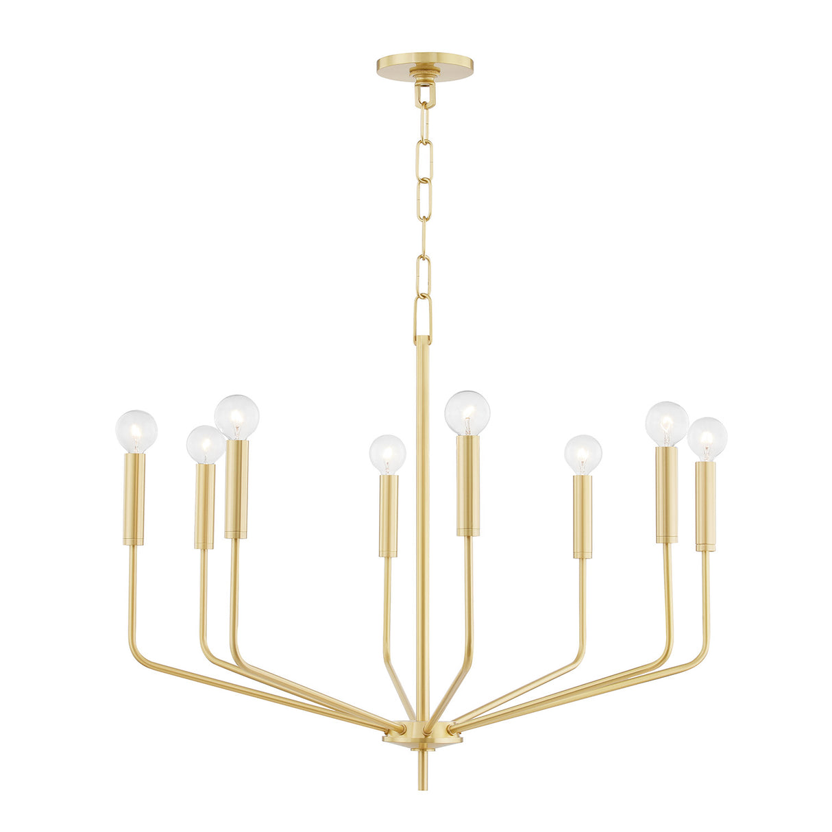 Hollis 8 Light Chandelier 30", Aged Brass