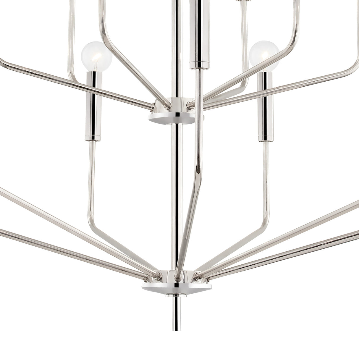 Hollis 15 Light Two-Tier Chandelier 36", Polished Nickel