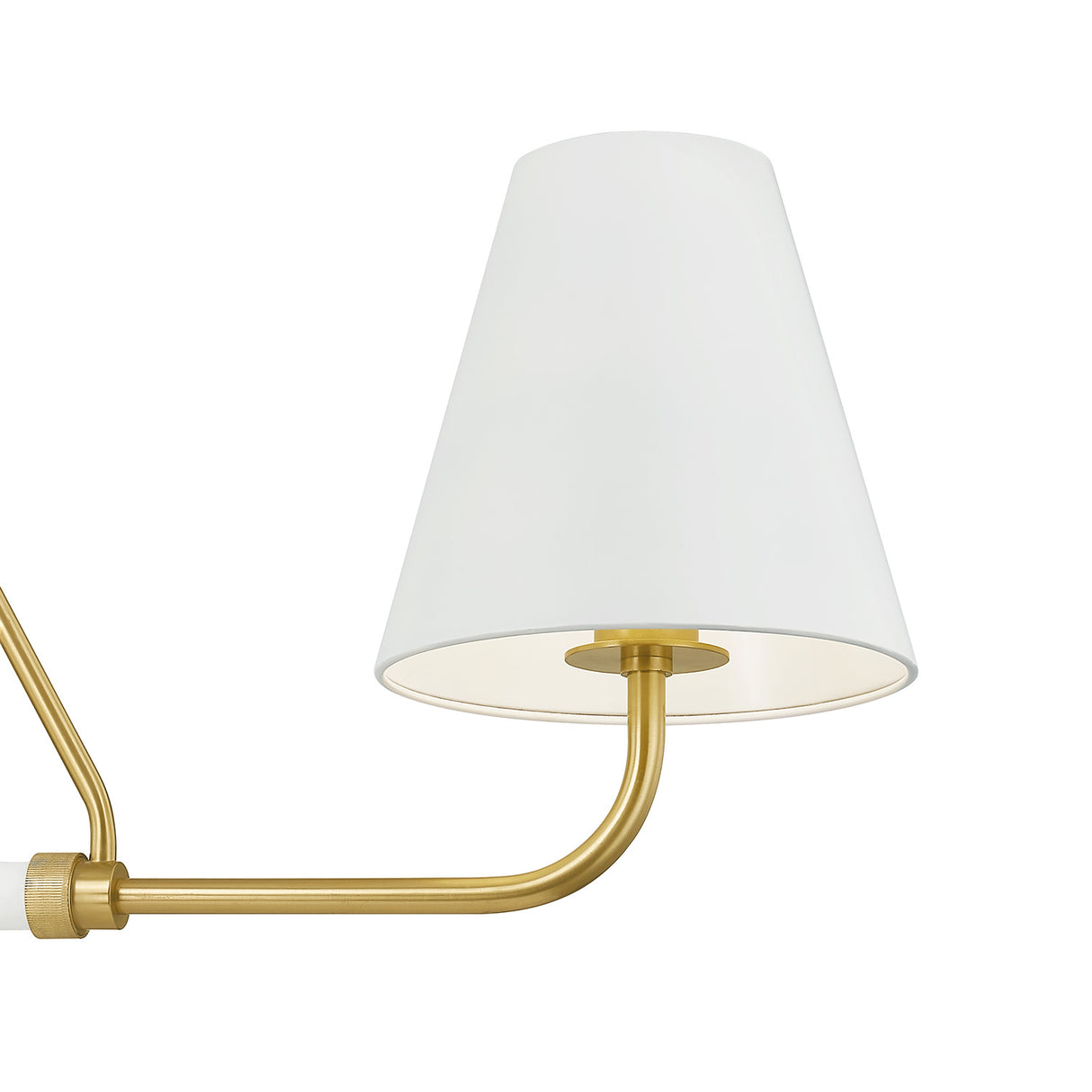Milton 2 Shade Linear Pendant 48", Aged Brass and Soft White