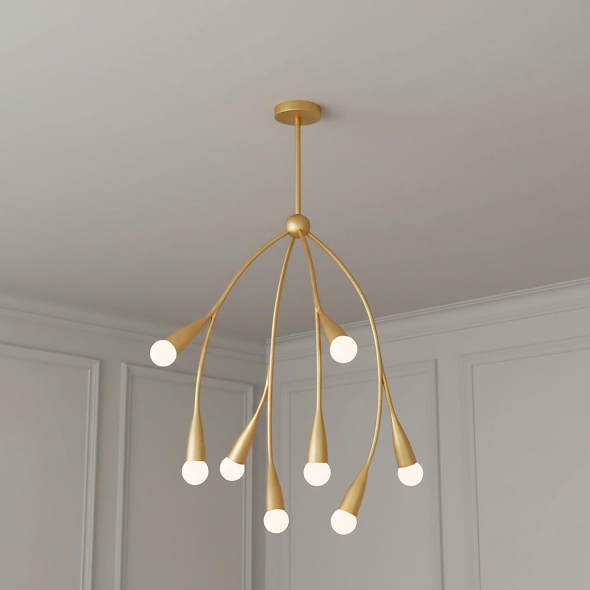 Flora 8 Light Chandelier 24", Gold Leaf