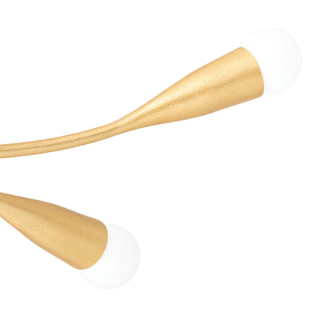 Flora 6 Light Linear Chandelier 50", Gold Leaf