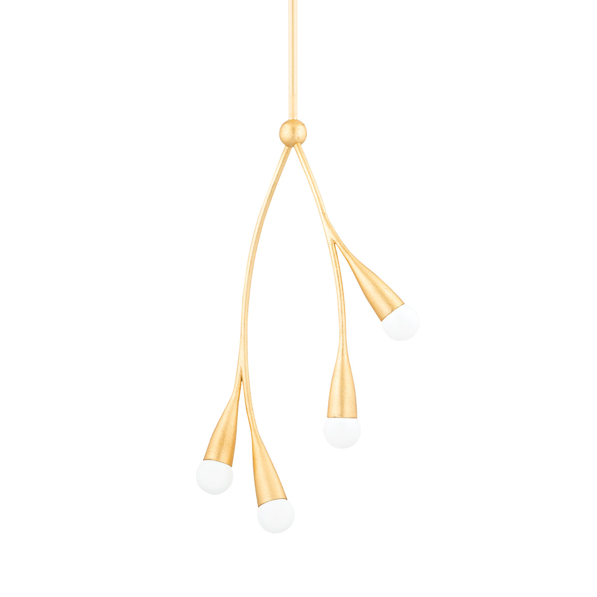 Flora 4 Light Pendant 14", Gold Leaf