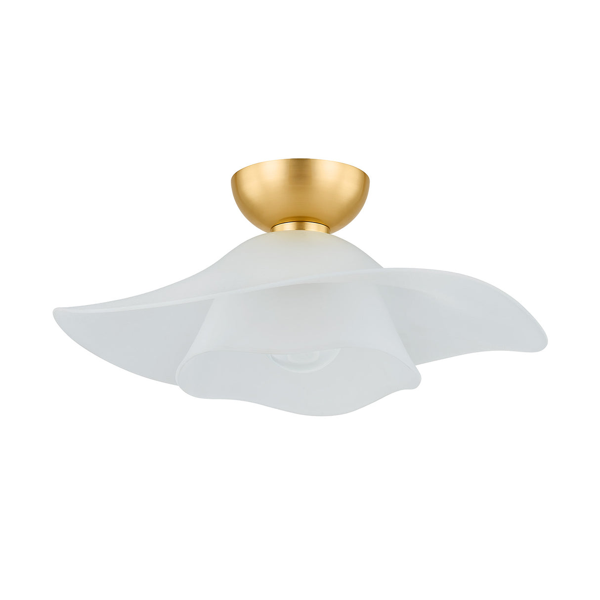 Liliana Semi-Flush 18", Aged Brass with Opal Glass