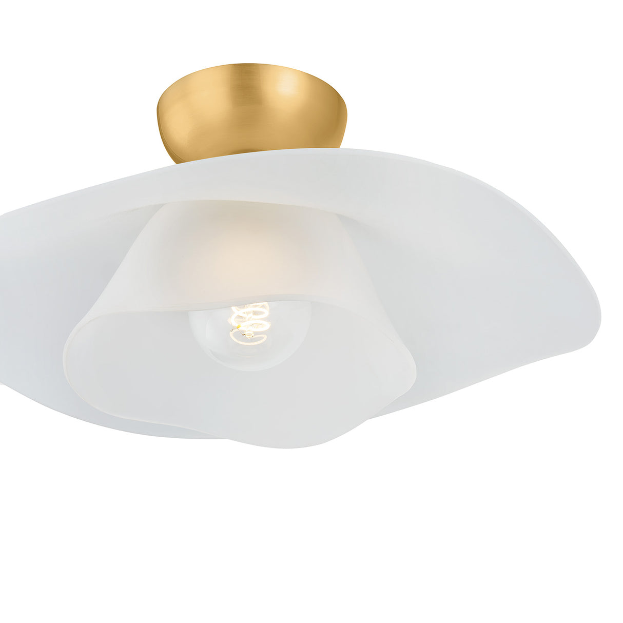 Liliana Semi-Flush 18", Aged Brass with Opal Glass