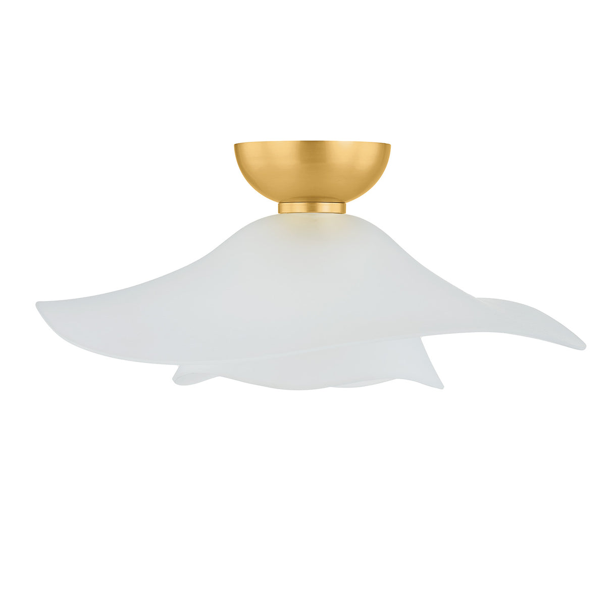 Liliana Semi-Flush 18", Aged Brass with Opal Glass