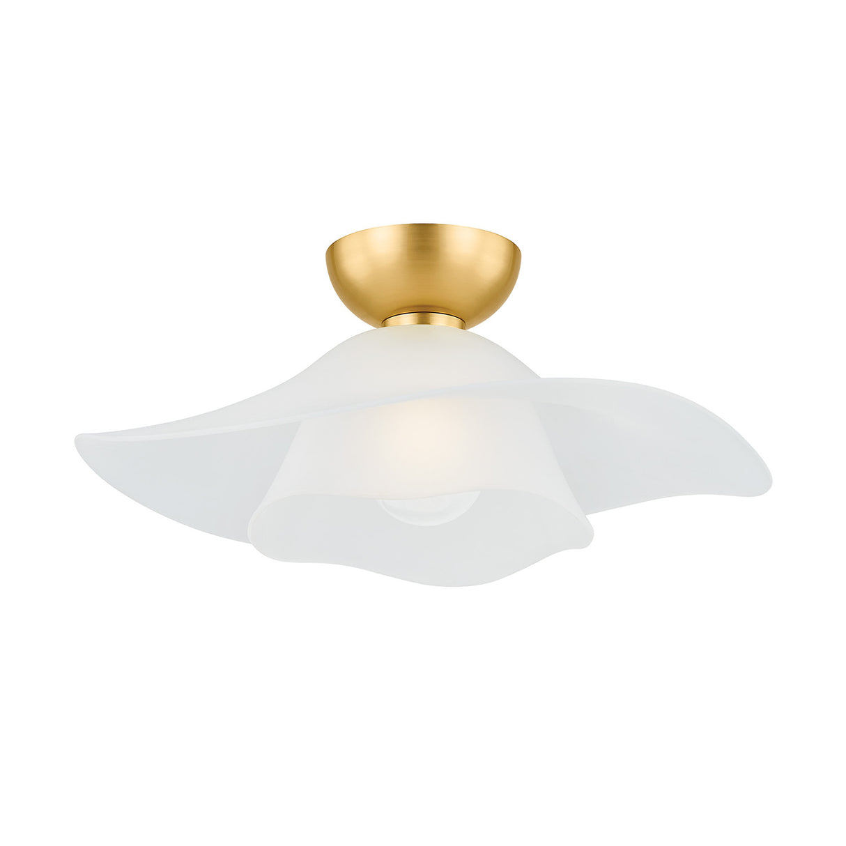 Liliana Semi-Flush 18", Aged Brass with Opal Glass