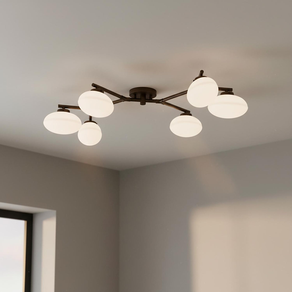 Jace 6 Light Semi-Flush 41", Old Bronze