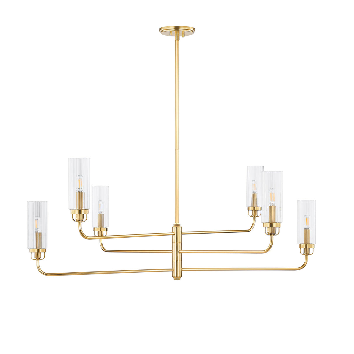 Mercer 6 Light Chandelier 48", Aged Brass
