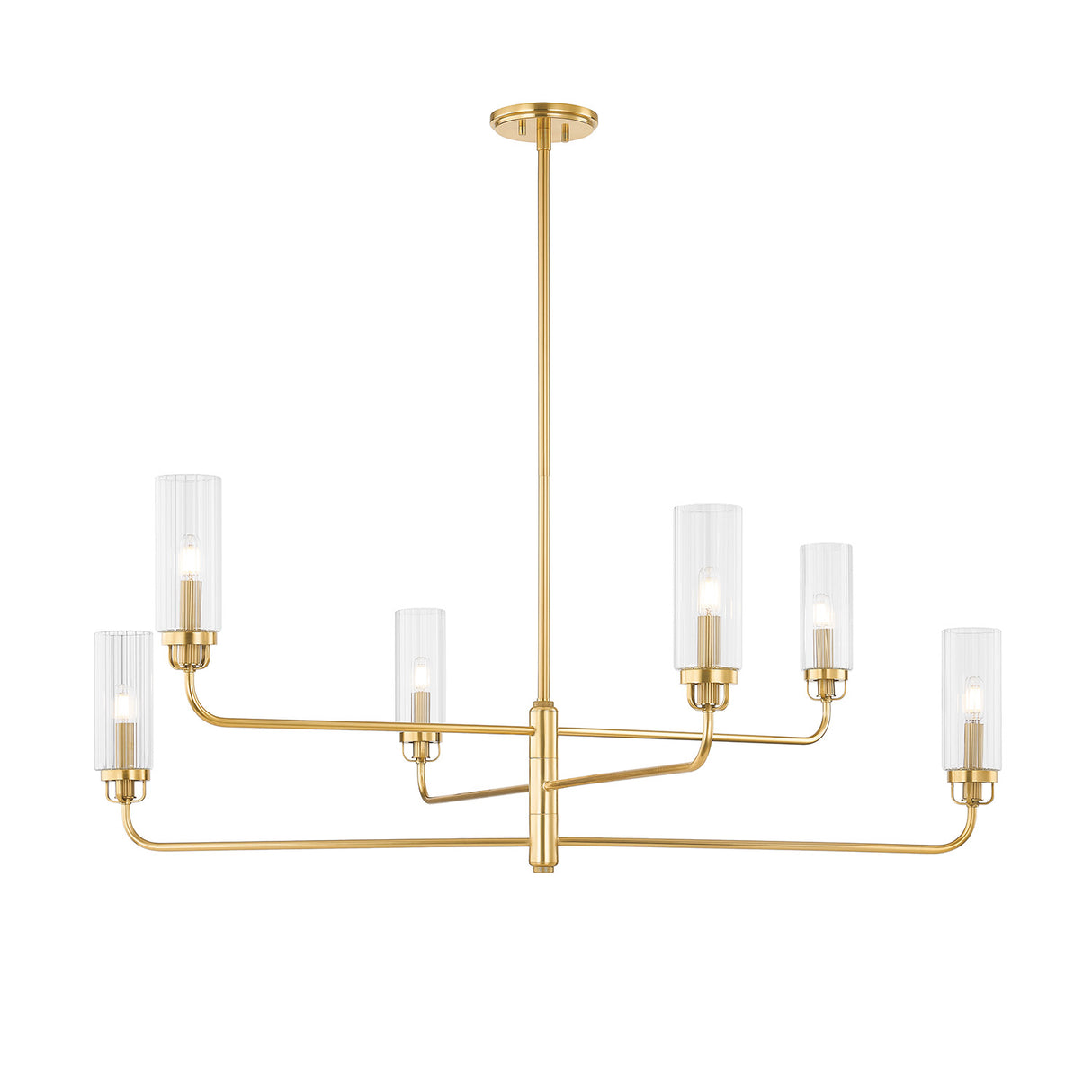 Mercer 6 Light Chandelier 48", Aged Brass