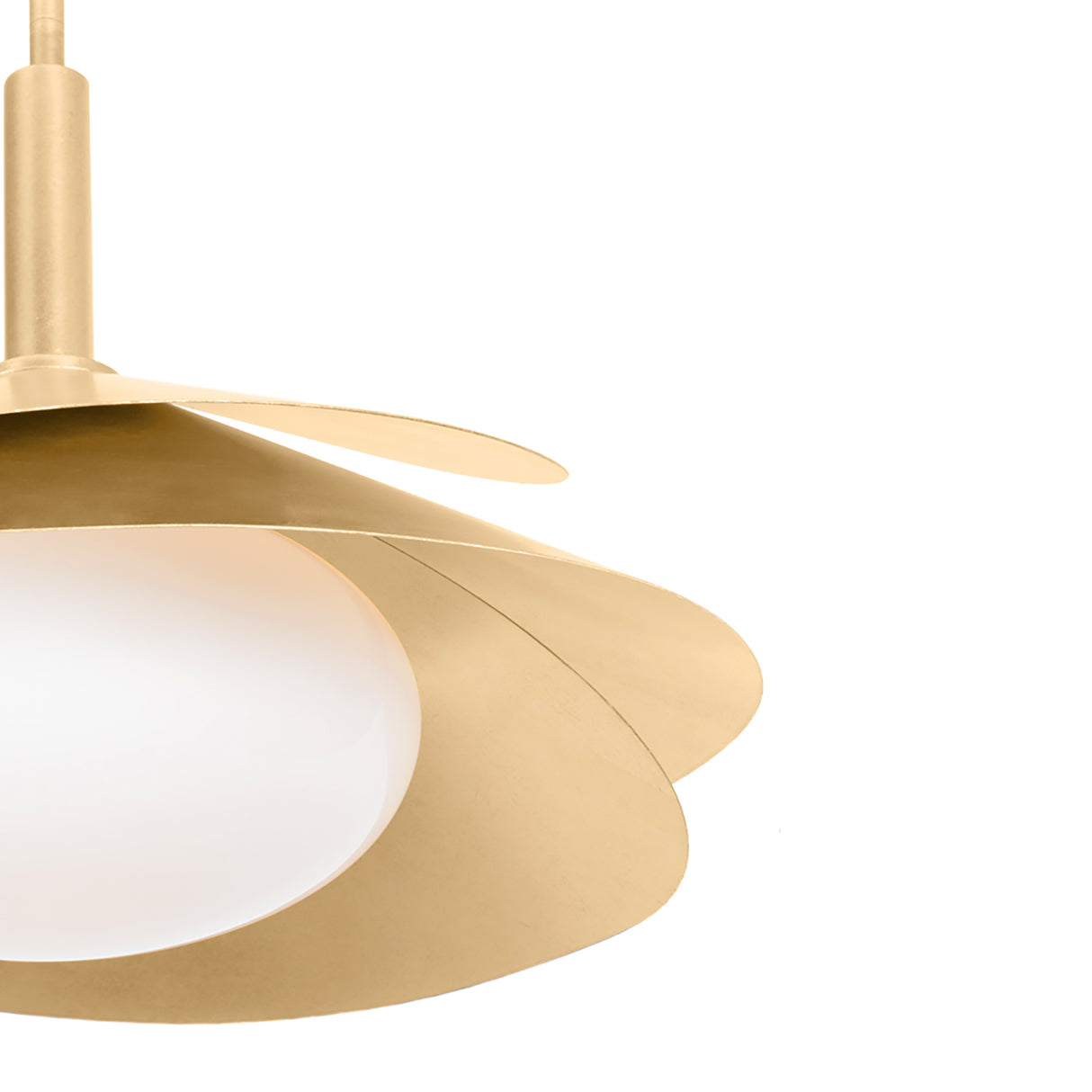 Lola Pendant 22", Gold Leaf with Milk Glass