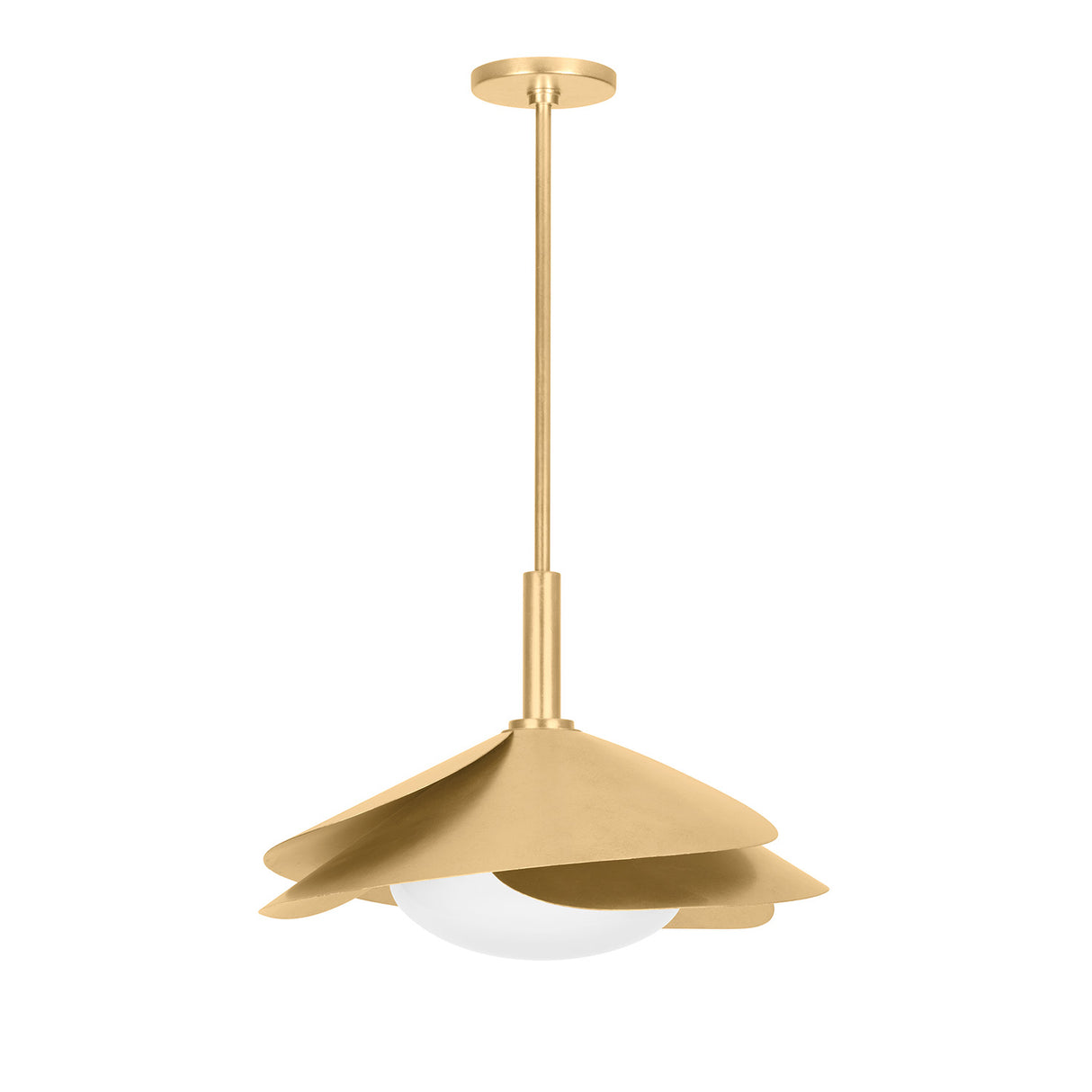 Lola Pendant 22", Gold Leaf with Milk Glass