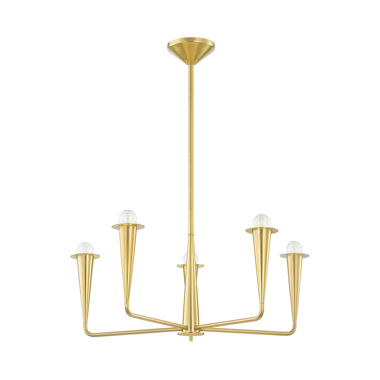 Navie 5 Light Chandelier 30", Aged Brass