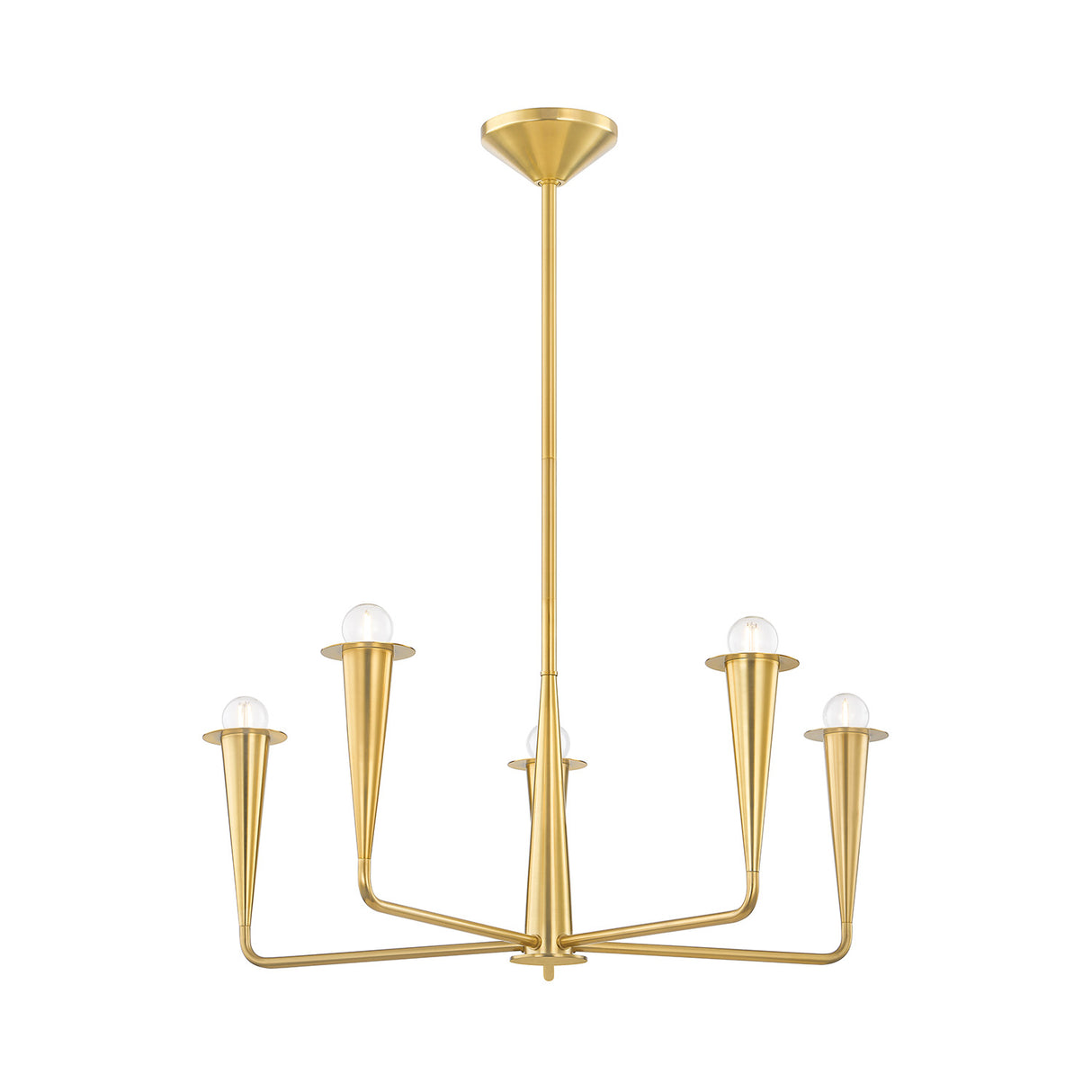 Navie 5 Light Chandelier 30", Aged Brass