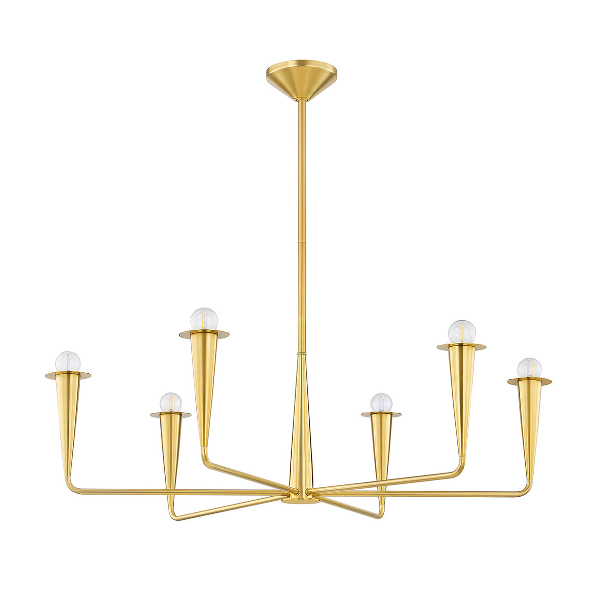 Navie 6 Light Chandelier 40", Aged Brass