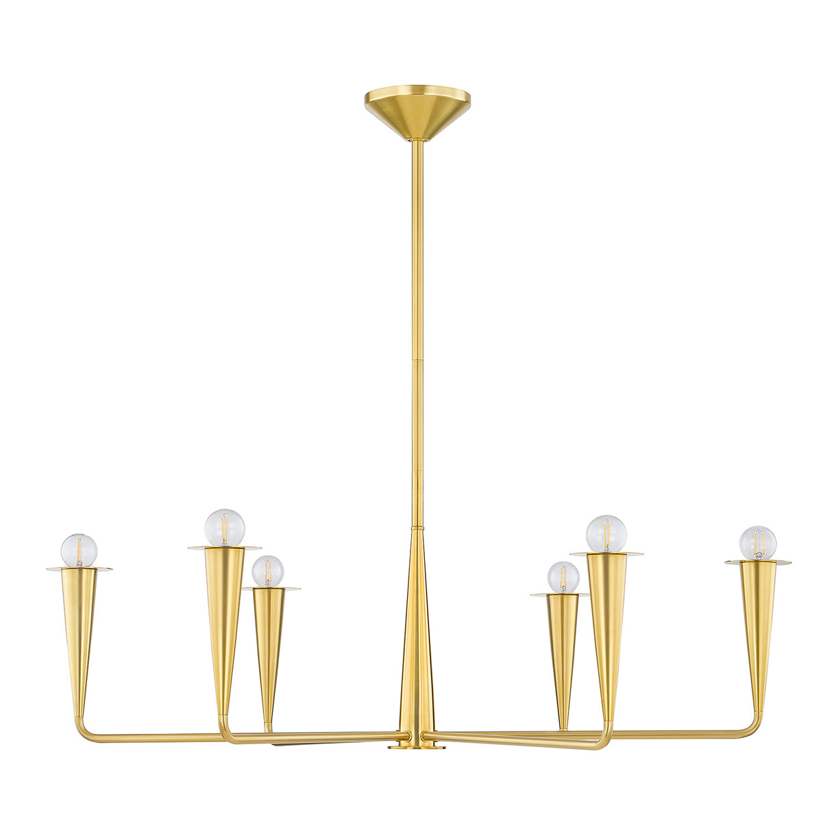 Navie 6 Light Chandelier 40", Aged Brass