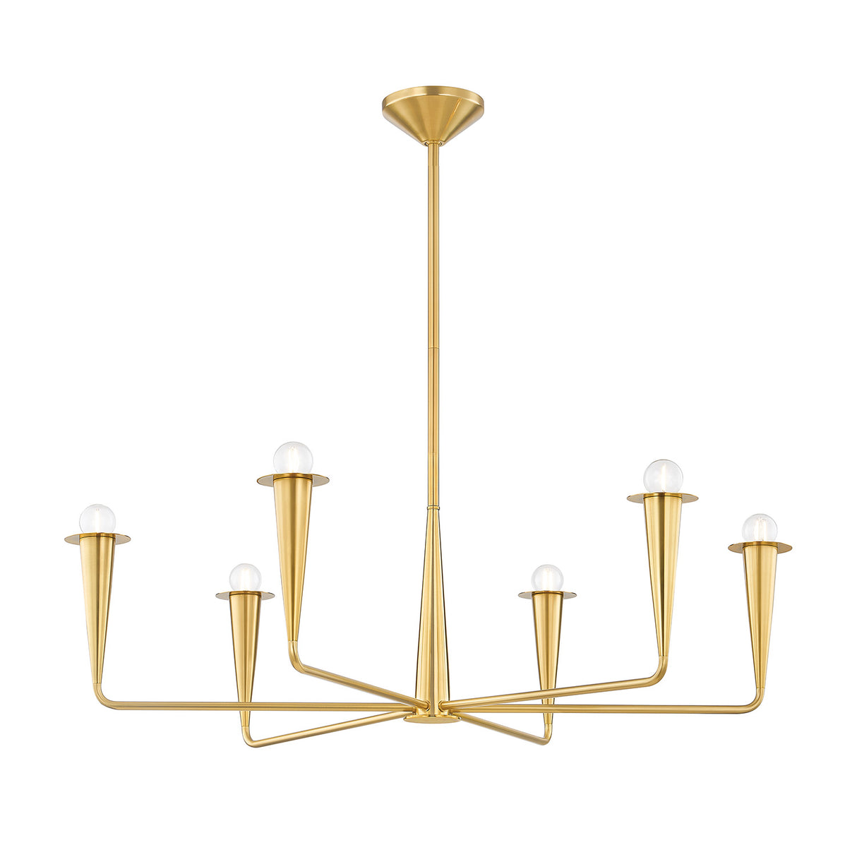 Navie 6 Light Chandelier 40", Aged Brass