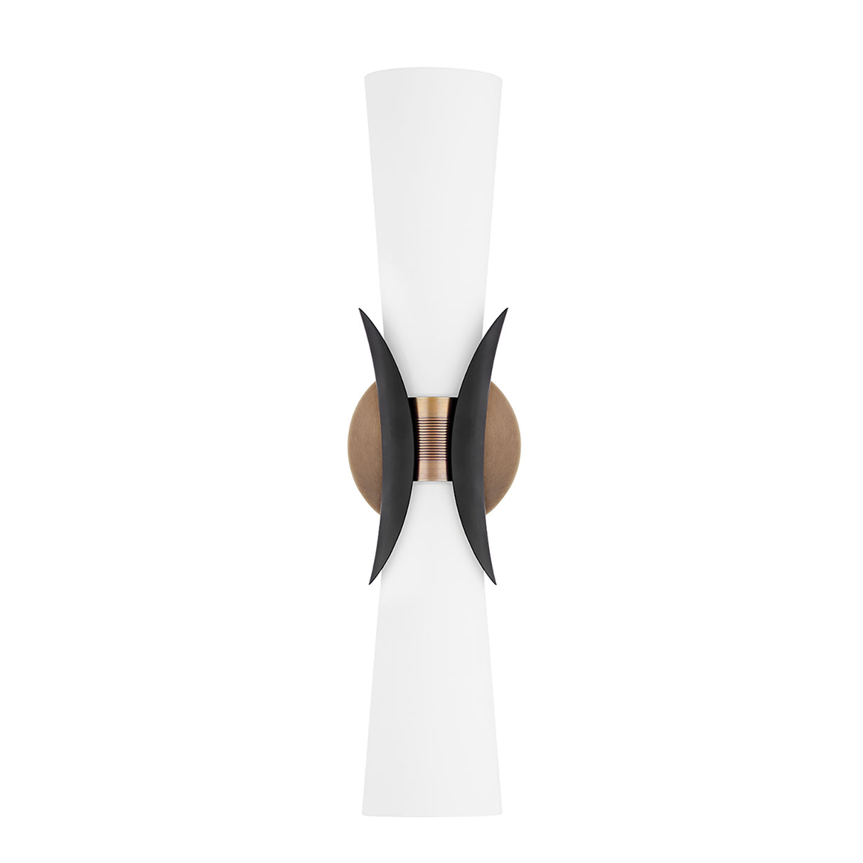 Lawson Wall Sconce 21", Patina Brass and Soft Black