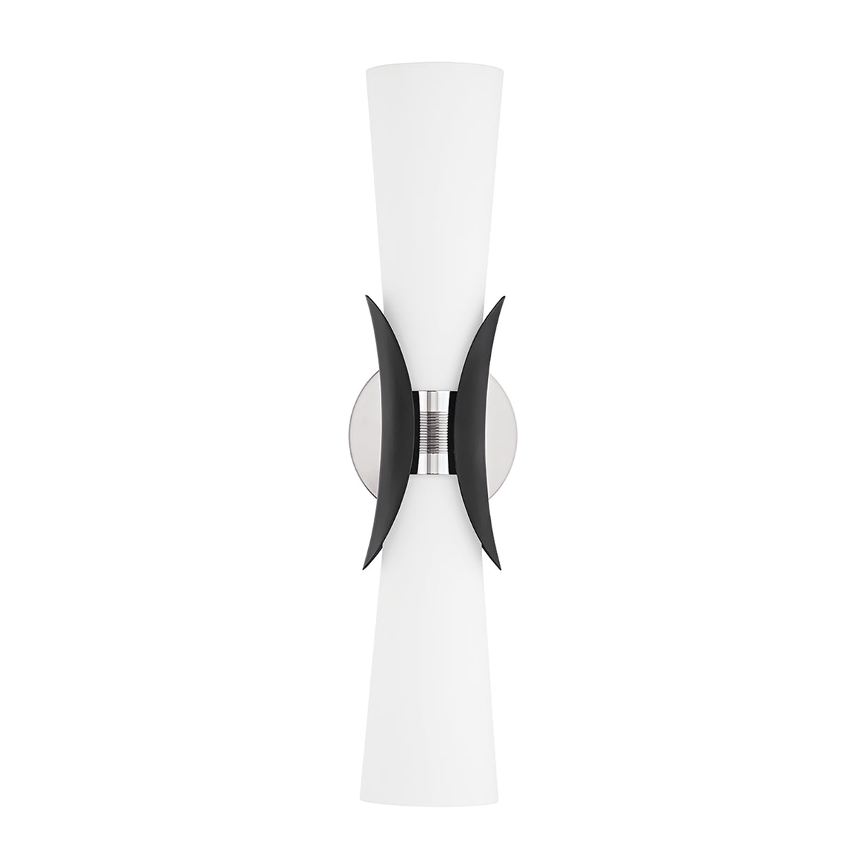 Lawson Wall Sconce 21", Polished Nickel and Soft Black