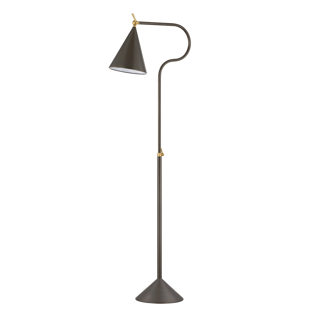 Hayes Floor Lamp, Bronze with Aged Brass