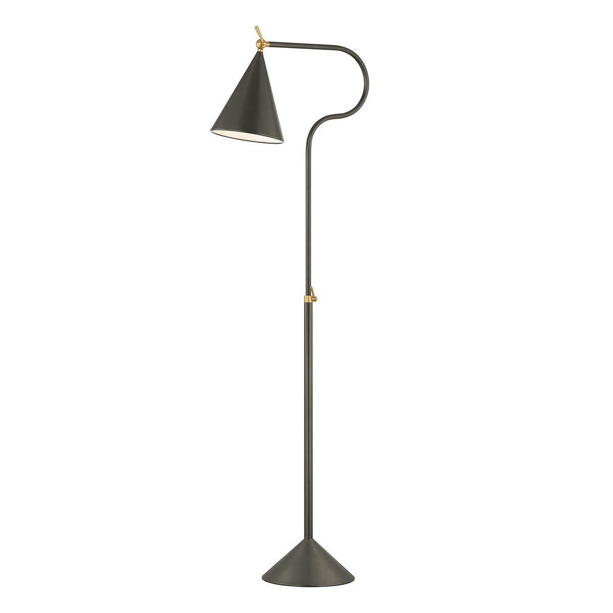 Hayes Floor Lamp, Bronze with Aged Brass