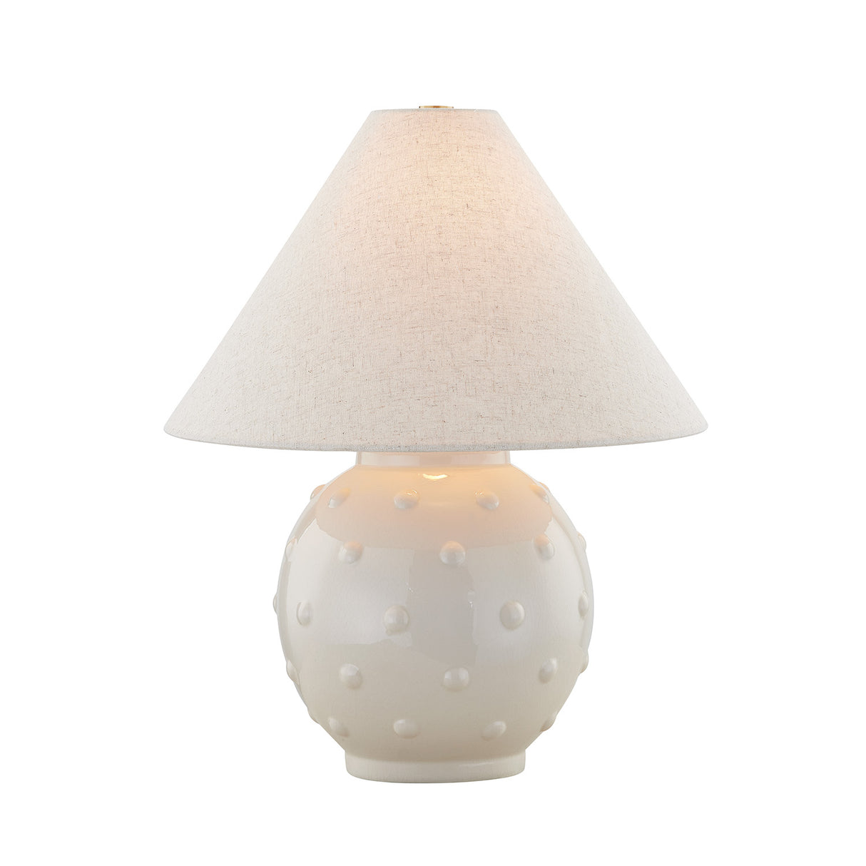 Poppy Ceramic Table Lamp 18", Glossy Ivory