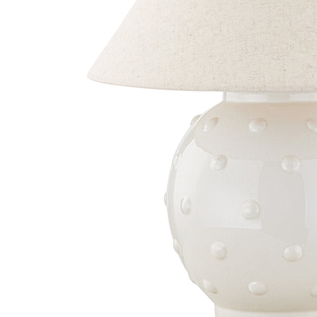 Poppy Ceramic Table Lamp, Glossy Ivory