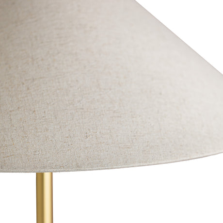 Tessa Floor Lamp, Textured Beige with Aged Brass