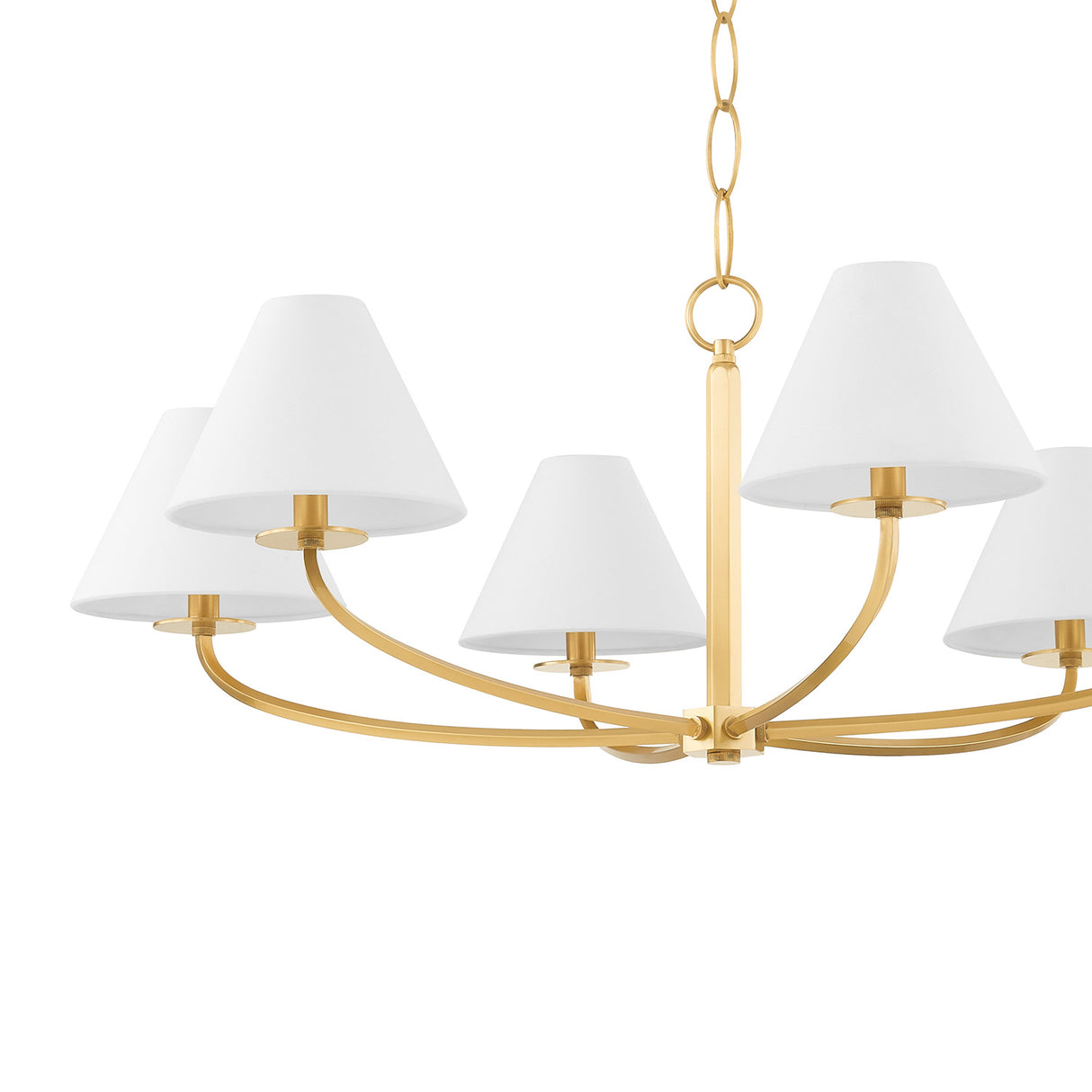 Morgan 6 Light Chandelier 40", Aged Brass