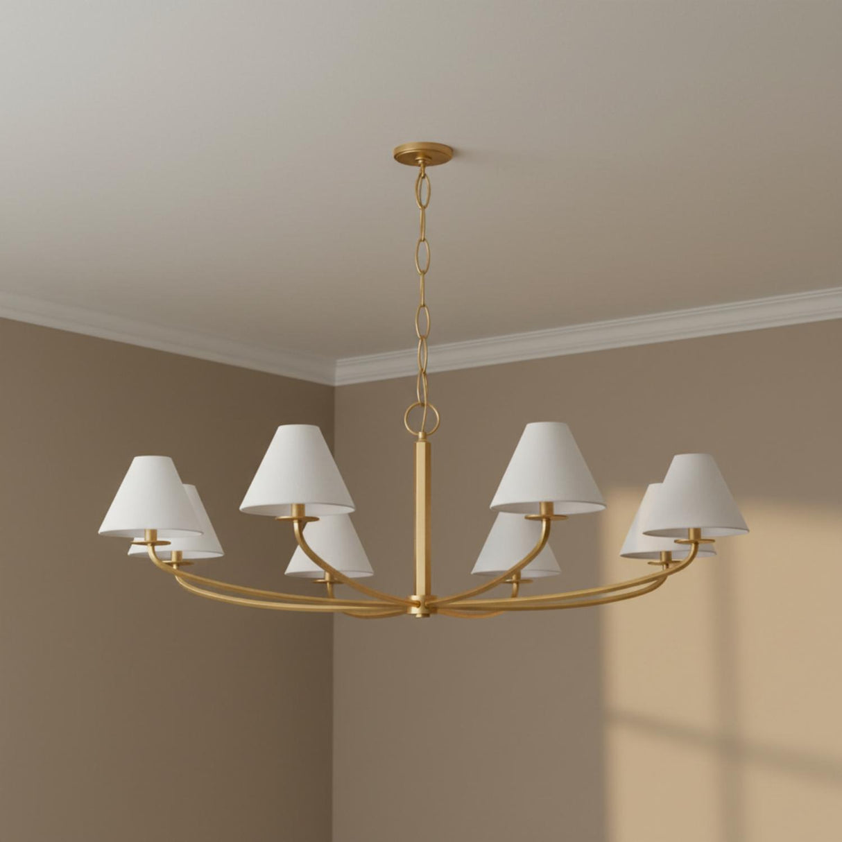 Morgan 8 Light Chandelier 52", Aged Brass