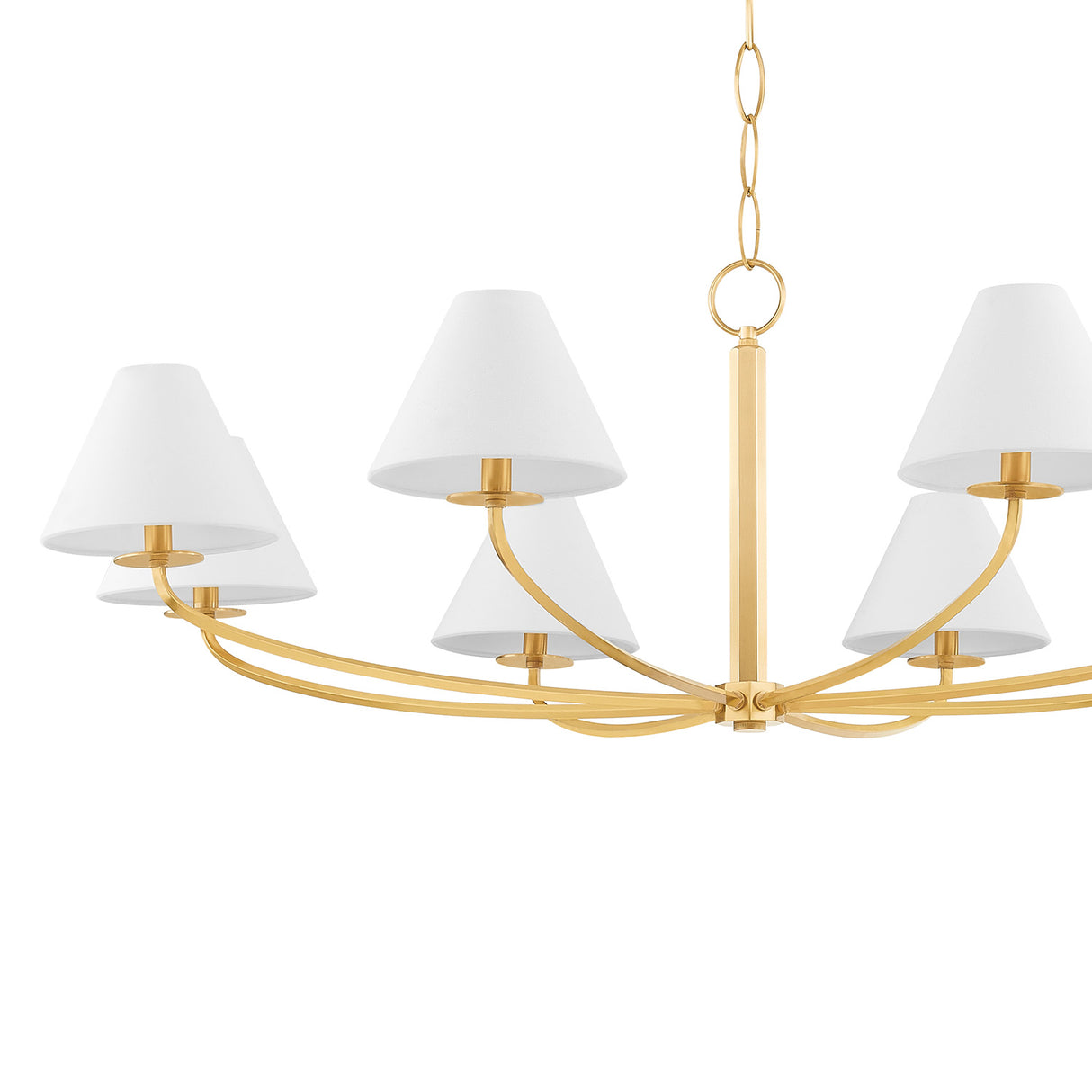 Morgan 8 Light Chandelier 52", Aged Brass