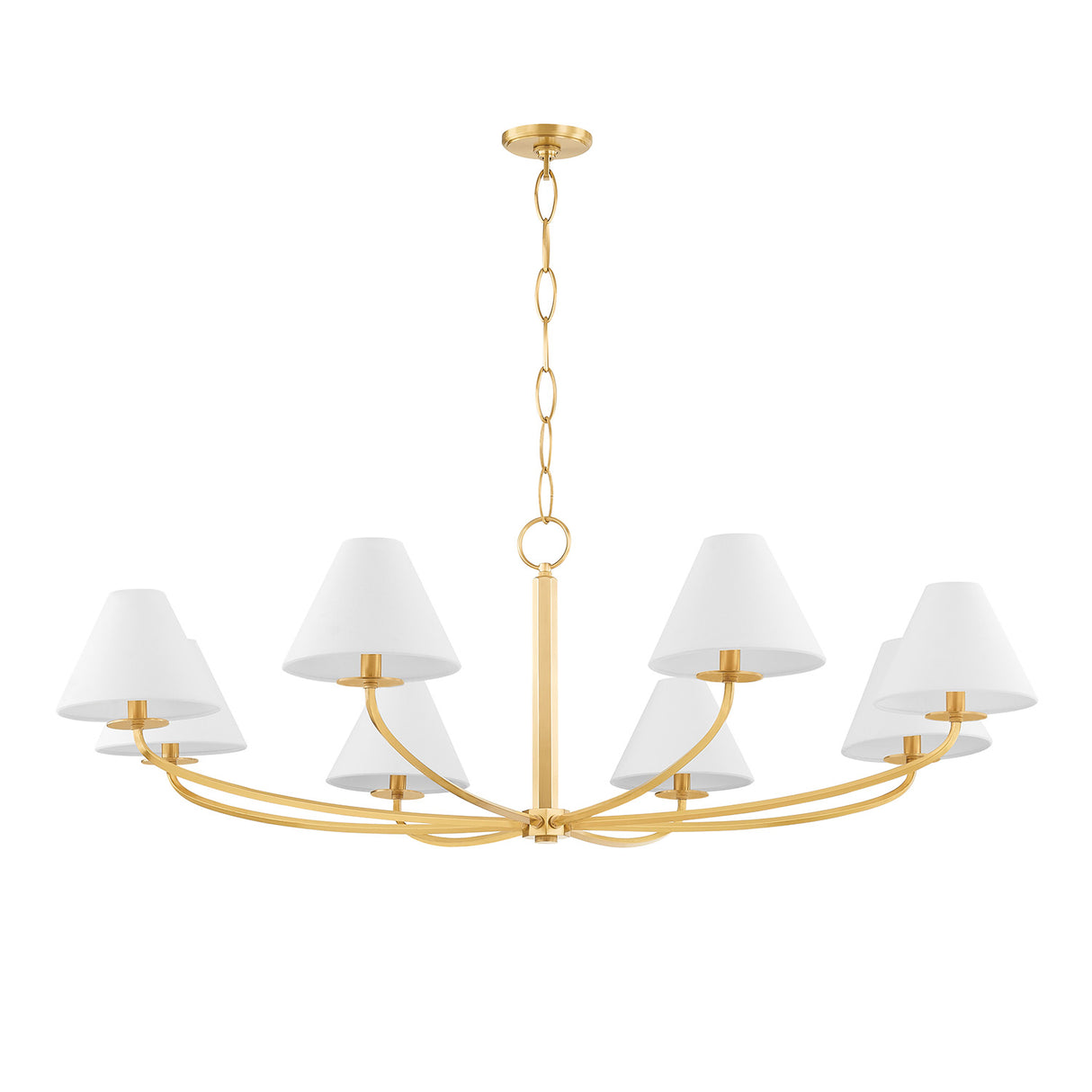 Morgan 8 Light Chandelier 52", Aged Brass